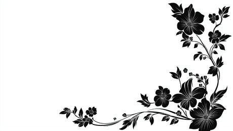 Black and white floral pattern design file showing detailed botanical elements and contrast