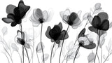 X-ray flower wallpaper design file showing delicate black and white botanical pattern