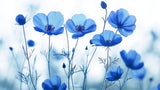 Blomstret Tapet | Blå Anemone Botanisk Design