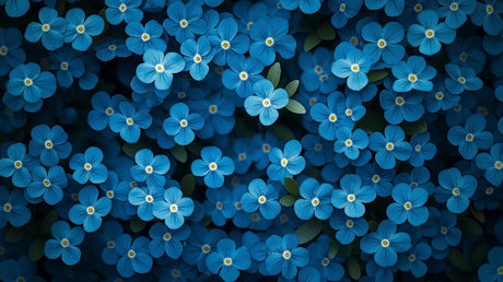 Blue Forget-Me-Not floral wallpaper design file showing detailed pattern and true colors