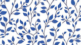 Blue leaves pattern design file showing intricate botanical details on white background