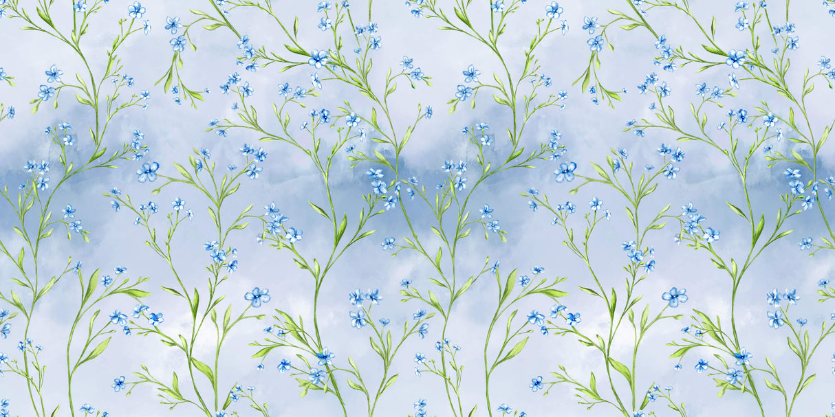 Blue Liberty floral pattern design file showing intricate botanical details