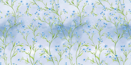Blue Liberty floral pattern design file showing intricate botanical details