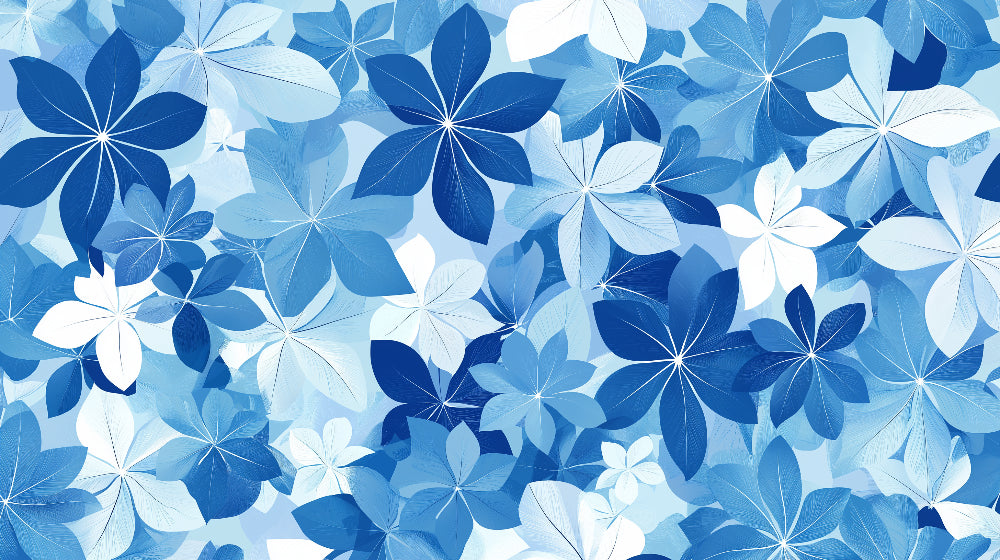 Blue petal wallpaper design file showing detailed flower pattern and gradient effects