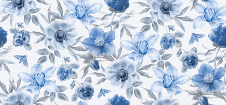 Blue watercolor blooms design file showing intricate floral pattern and precise color details