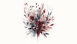 Watercolor floral wallpaper in modern living room showing burgundy and blue blooms creating elegant atmosphere