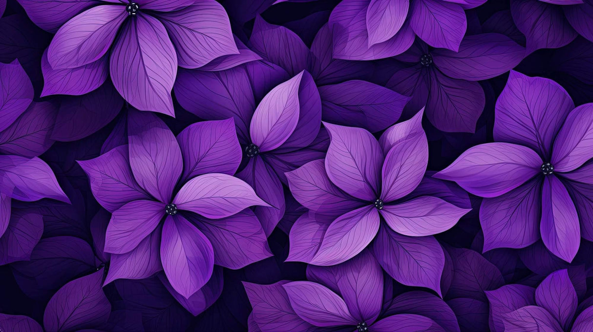 Purple floral wallpaper design file showing intricate bloom pattern and rich color detail