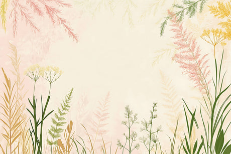 Design file showing delicate watercolor floral pattern with soft pastel hues