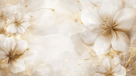 Beige and gold floral wallpaper design file showing detailed bloom pattern