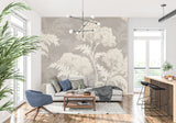 Nature-inspired wall mural bringing outdoor beauty to dining room