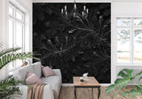 Elegant damask pattern wallpaper showcased in dining room with crystal chandelier