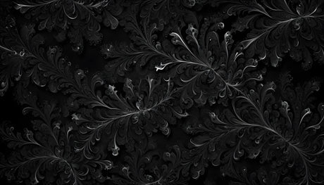 Black damask pattern design file showing intricate floral details and silver accents
