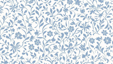 Blue and white floral pattern wallpaper design file showing intricate botanical details