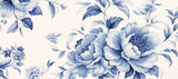 Blue floral wallpaper design file showing intricate leaf pattern and watercolor effects