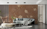 Botanical wallpaper creating cozy atmosphere in reading nook