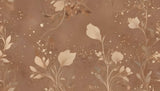 Brown botanical wallpaper design file showing delicate floral pattern and sparkle details
