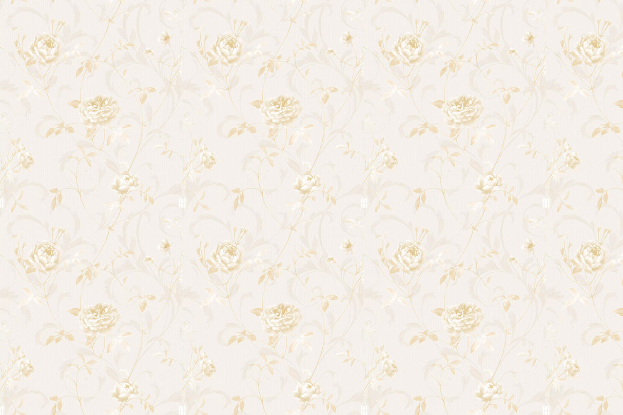 Gold Rose Wallpaper design file showing intricate floral pattern and exact color details