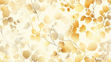 Golden leaves wallpaper design file showing intricate botanical pattern details