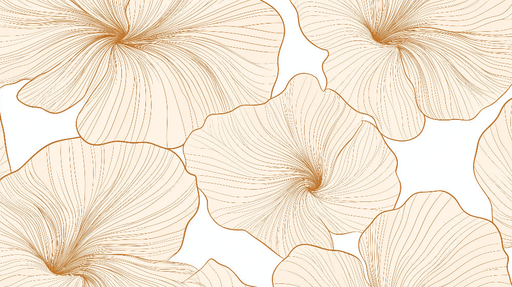 Gold and white floral wallpaper design file showing delicate petal patterns in precise line art