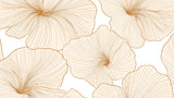 Gold and white floral wallpaper design file showing delicate petal patterns in precise line art