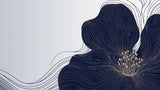 Large-scale navy blue abstract bloom design file showing intricate linear pattern details