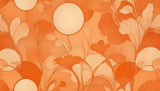 Orange vintage floral wallpaper design file showing full pattern with moon detail and blooms