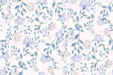 Design file showing detailed lavender blooms and sage foliage pattern on blush background