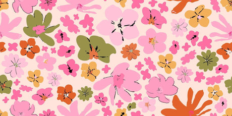 Pink and orange abstract floral wallpaper design file showing full pattern detail