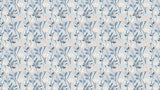 Scandinavian blue and pink floral wallpaper design file showing intricate bloom pattern