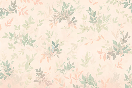 Detailed design file of soft pastel leaves pattern on warm beige background