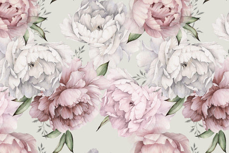 Pink and White Peony Wallpaper design file showing detailed floral pattern