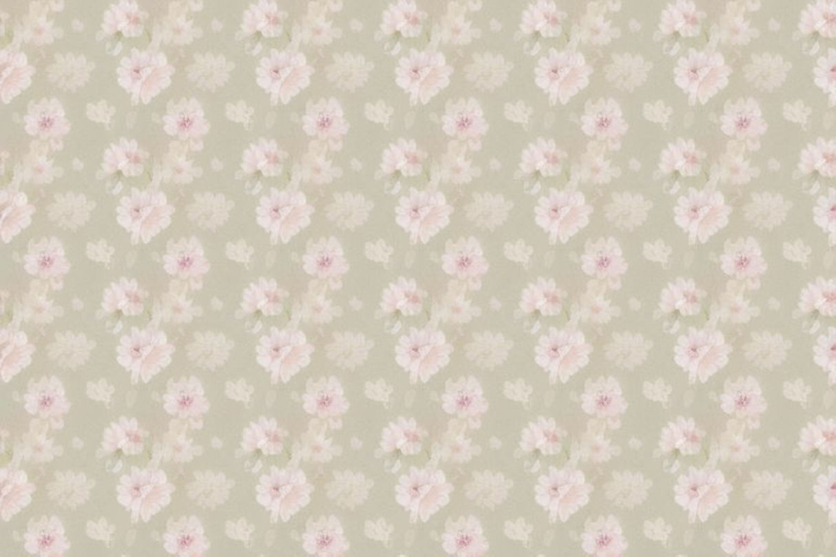 Pink Blossom Wallpaper design file showing delicate floral pattern on beige background
