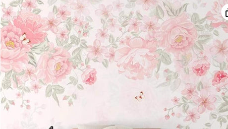 Pink roses and butterflies wallpaper design file showing detailed pattern and true colors