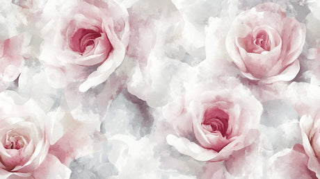 Watercolor rose wallpaper design file showing detailed pink floral pattern