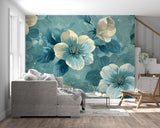 Elegant floral wallpaper adding charm to an entryway setting