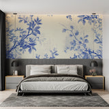 Blue and white vintage pattern in bathroom highlighting versatile use