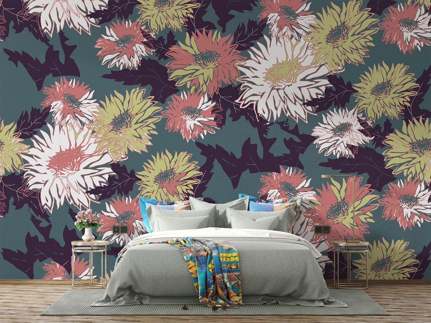 Floral Wall Design transforming a reading nook