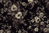 Vintage dark blooms wallpaper design file showing intricate floral pattern on black background