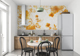 Hallway transformed with orange blossom vintage wallpaper design