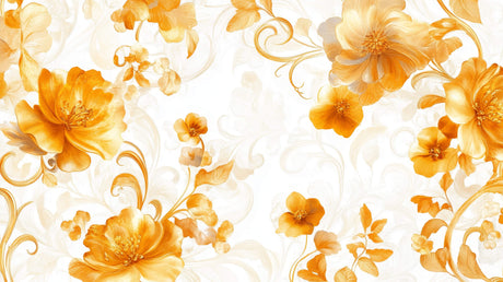 Orange blossom floral wallpaper design file showing intricate pattern details