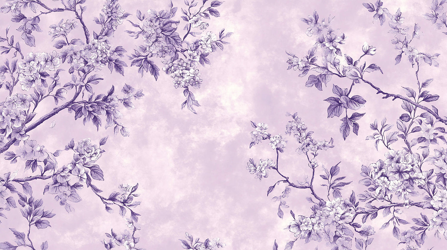 Design file showing detailed purple botanical pattern with delicate flower arrangements