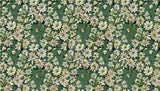 Design file showing detailed white daisies pattern on sage green background