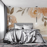 Floral wallpaper design showcased in a sunlit home office space
