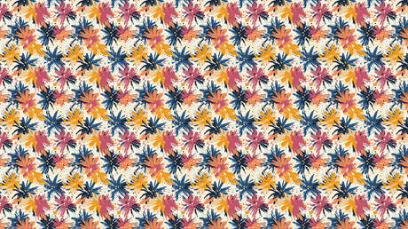 Watercolor floral wallpaper design file showing navy and coral blooms pattern