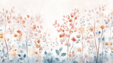 Watercolor Floral Wallpaper design file showing detailed pink blooms and sage leaves pattern