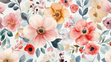 Watercolor peach and pink floral wallpaper design file showing detailed bloom pattern