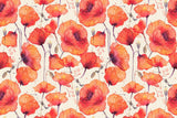Orange poppy watercolor wallpaper design file showing full pattern detail