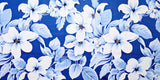Design file showing detailed white blooms pattern on royal blue background