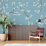 White leaves pattern adding elegance to a minimalist hallway