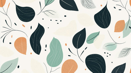 Abstract leaf pattern design file showing detailed sage and terracotta foliage composition